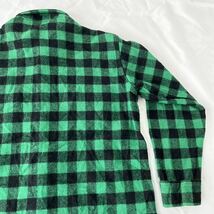 70s Woolrich 緑 黒 バッファローチェック ウールシャツ （ ビンテージ 70年代 ウールリッチ WOOL ジャケット 60s 50s ネルシャツ vintage_画像5