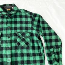 70s Woolrich 緑 黒 バッファローチェック ウールシャツ （ ビンテージ 70年代 ウールリッチ WOOL ジャケット 60s 50s ネルシャツ vintage_画像2