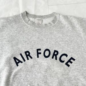 XL ビッグサイズ USA製 AIR FORCE プリント スウェット 杢グレー 霜降り（ ビンテージ 90s 90年代 トレーナー USAFアメリカ軍 エアフォース