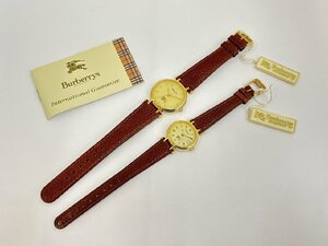 ●美品【BURBERRY バーバリー ペアウォッチ 丸型 クオーツ おしゃれ 高級 人気 メンズ レディース かわいい 上品】SF-12429