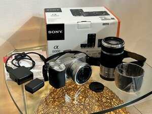 #極美機【SONY ソニー ミラーレス デジタル一眼カメラ α6000 ダブルズーム レンズキット ILCE-6000Y 16-50mm/55-210mm Eマウント】N11171