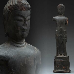 EJ515 時代 仏教美術 木彫仏立像・木雕佛像・木造如来像・木雕如来立像・古仏 仏教美術