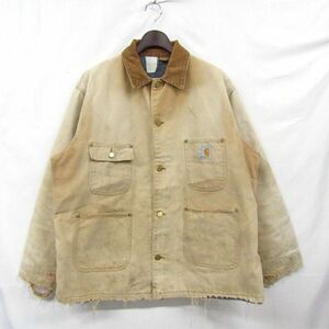 80s USA製 サイズ ? carhartt カバーオール ジャケット 100周年記念 ダック ブランケットライナー カーハート 古着 ビンテージ 3N1702