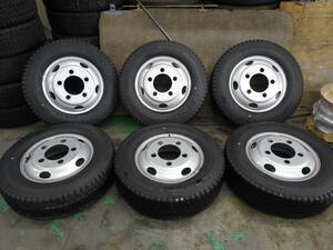 【334】 2019年製 205/75R16 113/111 スタッドレス 6本 ダンロップ LT03 ホイール付 TS 16×5.5J 116.5-8 5穴 エルフ タイタン