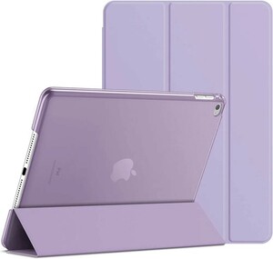 【未使用品】JEDirect iPadair2 ケース 三つ折スタンド オートウェイクアップ/スリープ機能iPad Air 2用 (ライトパープル)