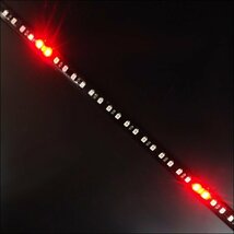 送料無料 極薄ナイトライダー 流れる LED テープライト 30cm赤 レッド 12V DIYスイッチ付 (80) メール便_画像3