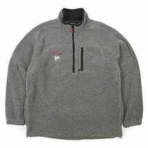 エディーバウアー Eddie Bauer 00s ハーフジップ プルオーバー フリース 企業ロゴ Y2K 古着 ジャケット (-0727) グレー L_画像1