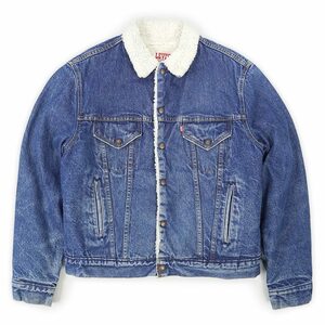 リーバイス Levi's 80's デニムボアジャケット USA製 大きめ ビンテージ 70505 70506 古着 (-0768) ブルー / 青 44R