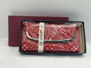sk6248060/しぼり 民芸品 がま口 赤色 和風 雑貨 小物 箱付き 小物入れ 布製
