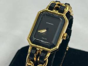 sk6369003/[正規品] CHANEL シャネル プルミエール MGP クォーツ ブラックダイヤル 純正ブレス レディース腕時計