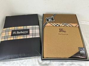 sk1116100/未使用 Burberrys バーバリー 純毛毛布 ウール100％ シングルサイズ 140×200ｃｍ 箱付き