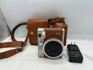 yk6470060/美品より FUJI FILM インスタントカメラ instax mini 90 チェキ ネオクラシック ブラウン フジフィルム カバーケース付 レザー