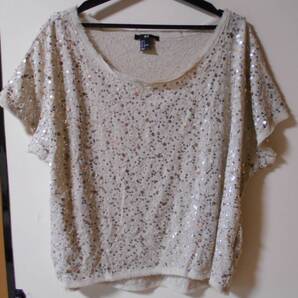 H&M エイチアンドエム ベージュ スパンコール トップス S ☆彡