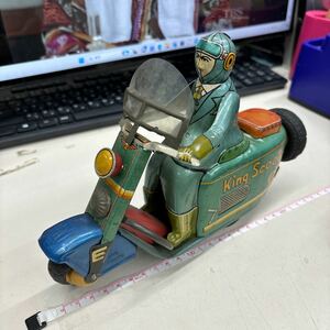 N8356[ Vintage ] жестяная пластина игрушка King Scooter рисовое поле . завод 