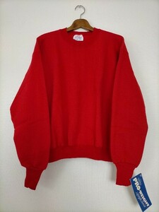 新品 デッドストック 80s-90s ビンテージ USA製 Healthknit PRO WEIGHT ヘルスニット 無地 クルーネック スウェット L ★USA古着