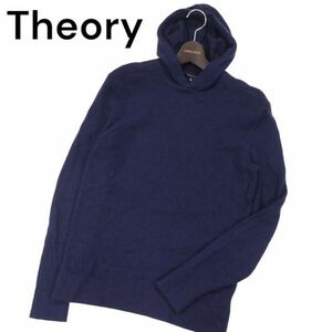 Theory セオリー 【CASHMERE2/DAMI SP】 秋冬 カシミヤ100%★ ニット プルオーバー パーカー Sz.M　メンズ ネイビー　I3T01775_A#K