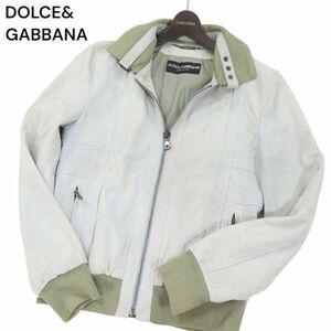 DOLCE＆GABBANA ドルチェ＆ガッバーナ 秋冬 ゴートスキン★ スエード レザー ジャケット ブルゾン Sz.46　メンズ イタリア製　I3T01837_B#N