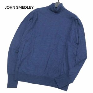 英国製★ JOHN SMEDLEY ジョンスメドレー 秋冬 ウール100%★ タートルネック ニット セーター Sz.L　メンズ　I3T01695_A#K