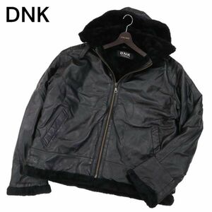 DNK CLASSIC 秋冬 裏ボア★ リアル レザー フライト ジャケット ブルゾン Sz.XL　メンズ 黒 大きいサイズ　I3T01878_B#N