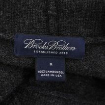 美品 USA製★ Brooks Brothers ブルックスブラザーズ 秋冬 ラム ウール100%★ ニット カーディガン Sz.M　メンズ グレー 　I3T01809_A#N_画像5