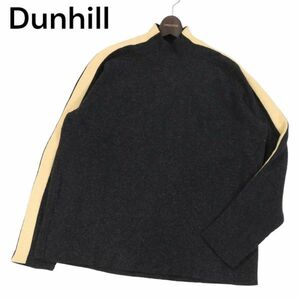 イタリア製★ Dunhill ダンヒル 秋冬 ウール100%★ スリーブライン ハイネック ニット セーター Sz.L　メンズ　I3T01805_A#K