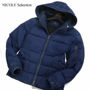 NICOLE Selection ニコル セレクション 秋冬 インディゴ★ スタイリッシュ デニム ダウン ジャケット Sz.46　メンズ　I3T01917_B#N