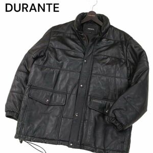 DURANTE デュランテ 秋冬 羊革★ 中綿Thermolite PLUS サーモライト ラム レザー ジャケット コート Sz.M　メンズ 黒　I3T01982_B#N