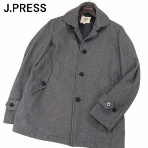 J.PRESS ジェイプレス 【LIGHT MELTON】秋冬 ライト メルトン★ ウール デッキ ジャケット ブルゾン Sz.L　メンズ グレー　I3T02129_B#N