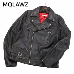 MO-LAWZ モローズ 裏赤★ 羊革 ラム レザー ダブル ライダース ジャケット Sz.3L　メンズ 黒 大きいサイズ MQLAWZ　I3T02108_B#N