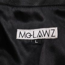 MO-LAWZ モローズ 水牛革★ バッファロー レザー ダブル ライダース ジャケット Sz.L　メンズ 黒　I3T02127_B#N_画像5