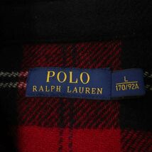 POLO RALPH LAUREN ポロ ラルフローレン 現行タグ★ 秋冬 裏地チェック ウール ツイード ジャケット コート Sz.L　メンズ 黒　I3T02124_B#N_画像5