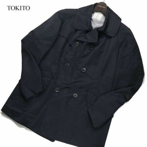 TOKITO トキト 秋冬 ウール&シルク★ ショート トレンチコート ジャケット Sz.38　メンズ 日本製　I3T02051_B#N