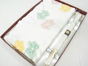 平和屋2■和装小物　帯締め・帯揚げセット　絞り　楓文　金糸　逸品　we2372