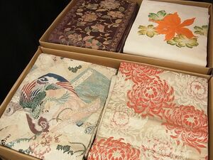 平和屋-こころ店■名古屋帯 まとめて100点 鳳凰 乱菊 更紗 花柄 アンティーク 金銀糸 など 着用可能多数 未使用品あり 全て正絹 hi903