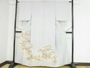 平和屋2■豪華色留袖　刺繍　吉祥風景花文　暈し染め　逸品　sf2410