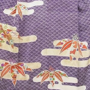 平和屋-こころ店■豪華振袖 駒刺繍 鹿の子青海波笹花文 金彩 着丈158cm 裄丈63cm 正絹 逸品 A-br6161の画像3