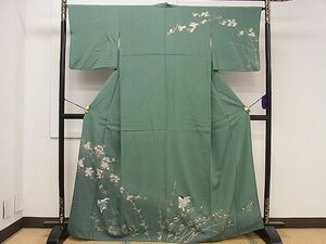 平和屋1■訪問着　手描き　童子遊び　枝花文　暈し染め　金彩　逸品　ha5870