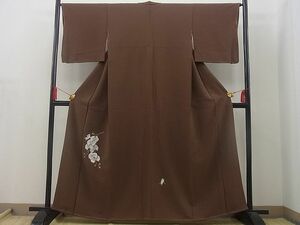 平和屋野田店■豪華色留袖　手描き　藤花房　鷺　金彩　反端付き　逸品　未使用　n-gh3873