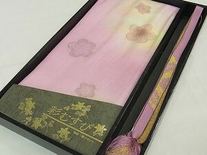 平和屋1■和装小物　帯締め　帯揚げセット　舞梅文　暈し染め　高麗組　金糸　逸品　th4033