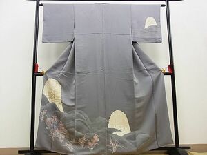 平和屋野田店■訪問着　浜松秋草文　金彩　逸品　n-kg4092