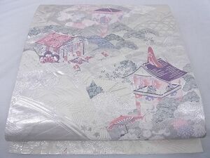 平和屋-こころ店■六通柄袋帯　祇園祭　プラチナ箔二重織　正絹　逸品　A-az6305