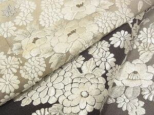 平和屋-こころ店■訪問着　総刺繍　草花文　暈し染め　金糸　着丈163cm　裄丈68.5cm　正絹　逸品　A-ta6400