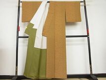 平和屋-こころ店■上質な小紋　枝花間道　着丈156.5cm　裄丈62cm　正絹　逸品　A-br6423_画像3