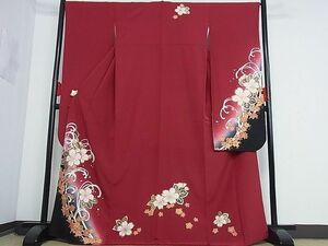 平和屋-こころ店■豪華振袖　舞花文　暈し染め　金彩　着丈169cm　裄丈67cm　正絹　逸品　B-oa6925