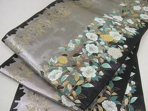 平和屋2■六通柄袋帯　花姫　クラフト引箔　金銀糸　逸品　mz2595