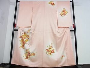 平和屋-こころ店■訪問着　駒刺繍　花絵巻文　暈し染め　金彩　着丈160cm　裄丈62cm　正絹　逸品　B-oa6883