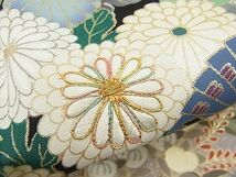 平和屋野田店■谷崎潤一郎の世界　黒留袖　駒刺繍　エ霞花車文　金銀彩　逸品　n-hv2804_画像5