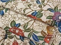 平和屋1■上質な小紋　型染め　枝椿　逸品　fb9661_画像1