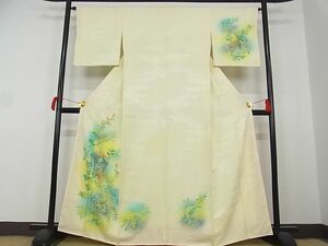 平和屋-こころ店■訪問着　草花文　暈し染　着丈163cm　裄丈64.5cm　正絹　逸品　1B-wt399