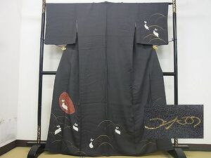 平和屋2■ファッションデザイナー　HIROKO KOSHINO　コシノヒロコ　訪問着　絞り　兎　金彩　さが美扱い　逸品　du2884